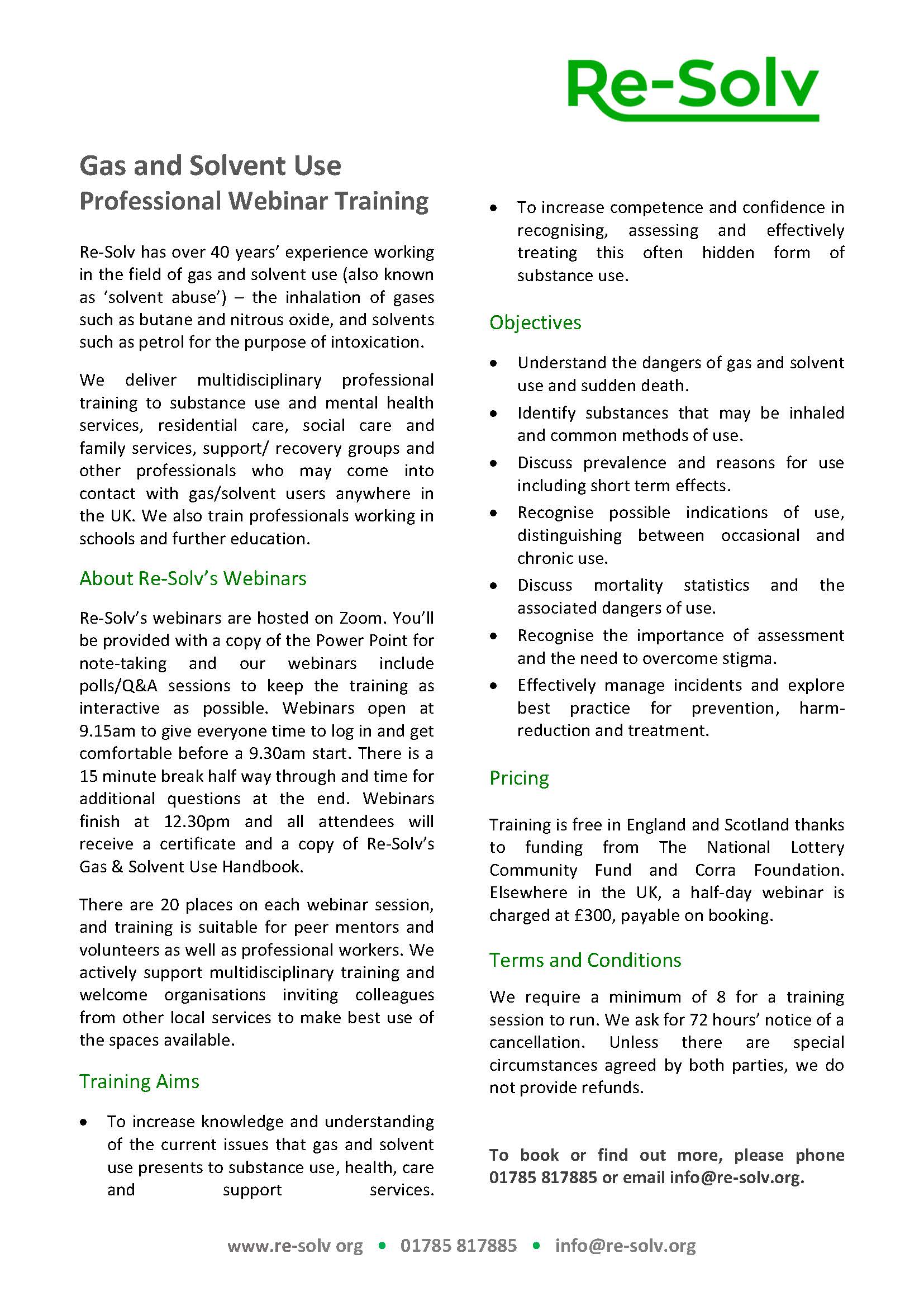 Gas & Solvent Use Webinar Training
